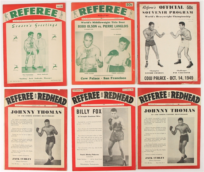 1944-54 Referee Boxing Magazines - Lot of 6