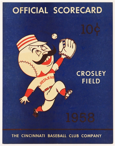 1958 Cincinnati Reds Chicago Cubs Unscored Crosley Field Scorecard