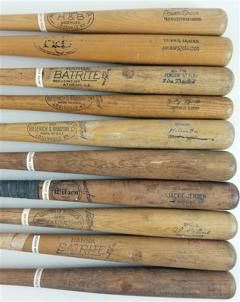 1950s-70s Store Model Baseball Bat Collection - Lot of 10 w/ Jackie Robinson, Mickey Mantle, Hank Aaron & More