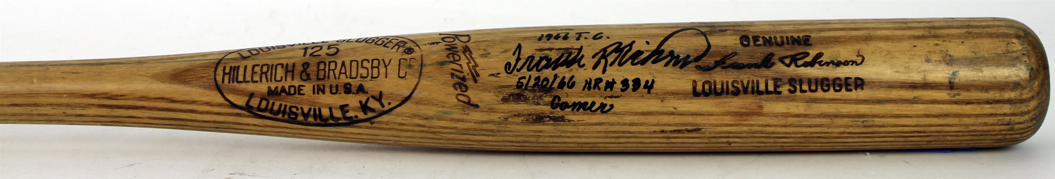 1966 (May 20) Frank Robinson Cincinnati Reds Signed H&B Louisville Slugger Professional Model Game Used Home Run Bat (MEARS A10/JSA & PSA/DNA GU 9) Triple Crown Season