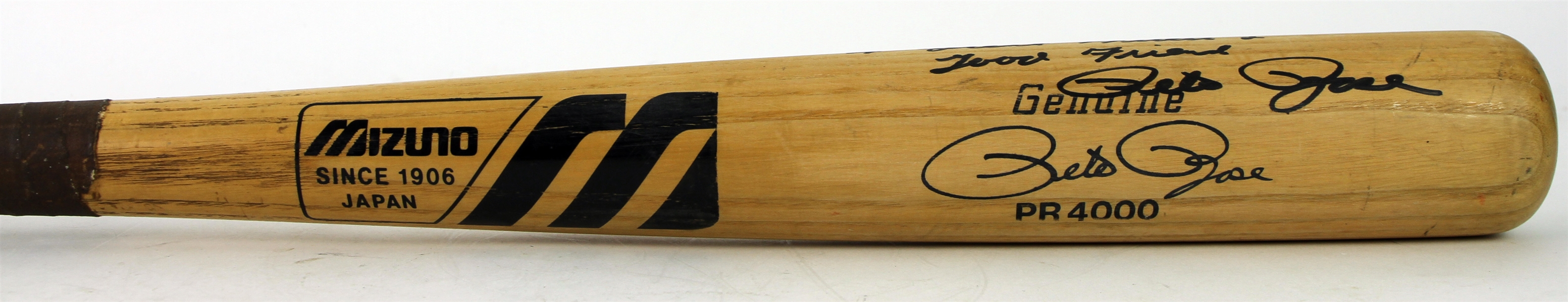 1984 Pete Rose Expos/Reds Signed Mizuno Professional Model Game Used Bat (MEARS A10/JSA & PSA/DNA GU 10) Gifted to Dave Parker