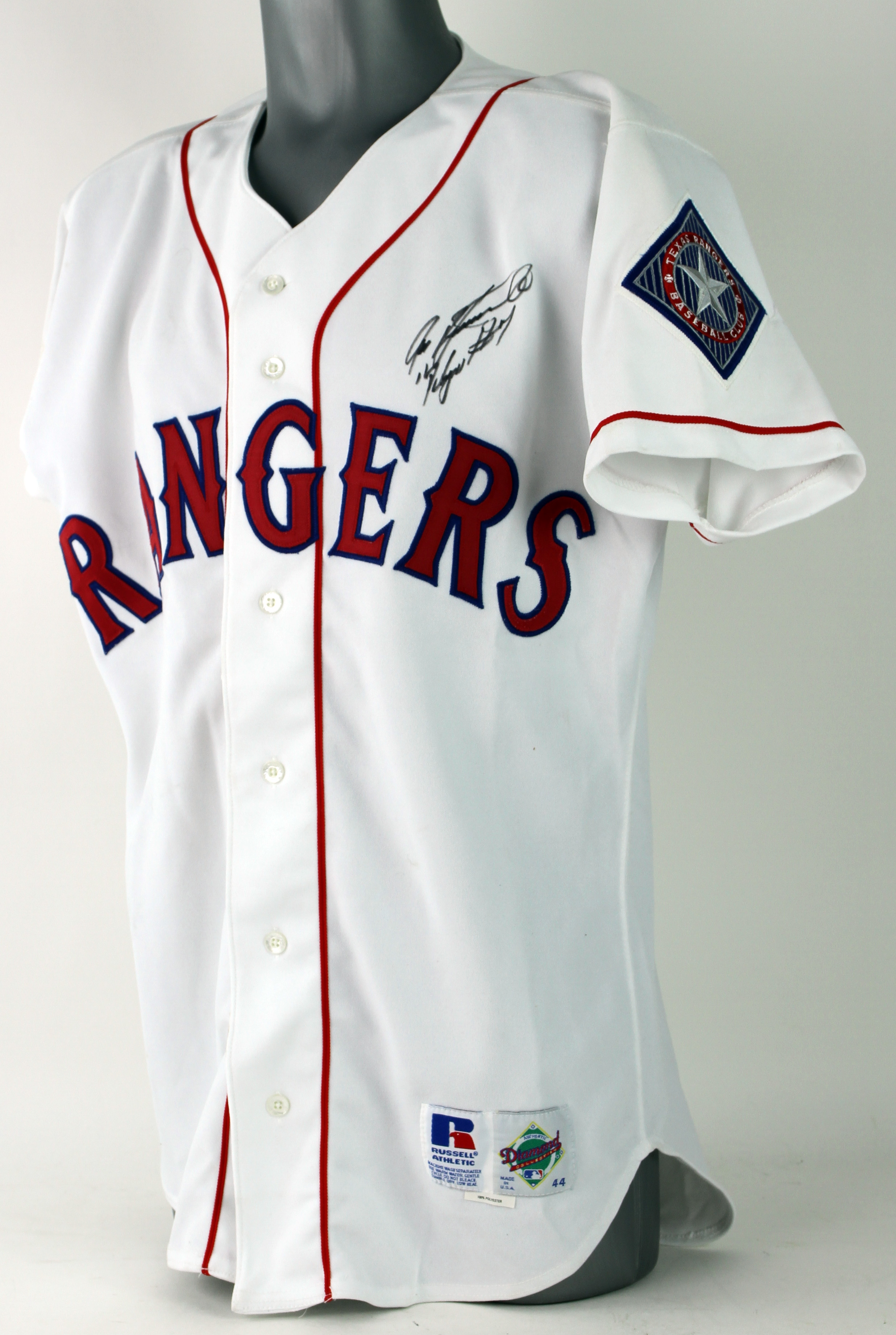 Texas Rangers 1997 Lot Detail - 1997 Ivan Rodriguez Texas Rangers Signed Home Jersey (JSA)