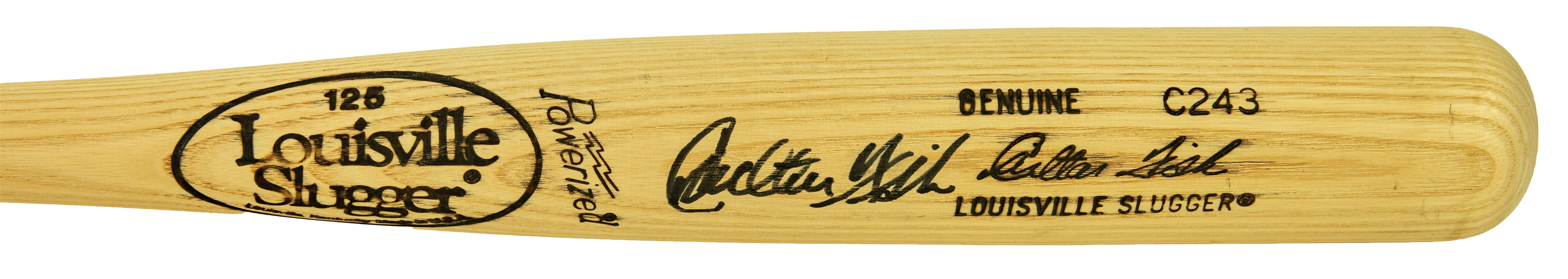 1986-89 Carlton Fisk Chicago White Sox Signed Louisville Slugger Professional Model Bat (MEARS A5/JSA)