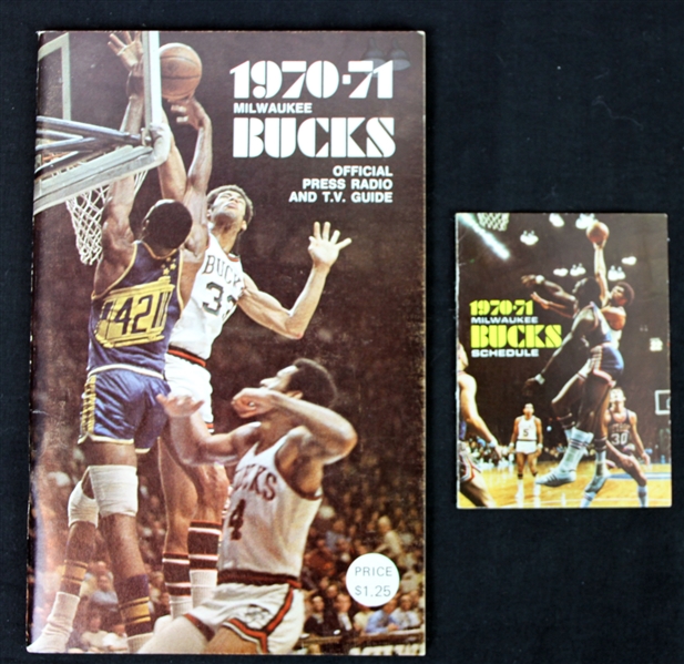 1970-71 Milwaukee Bucks Official Media Guide & Pocket Schedule
