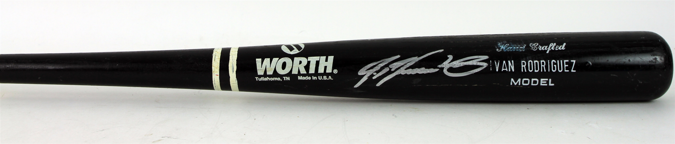 1992-95 Ivan Rodriguez Texas Rangers Signed Worth Professional Model Game Used Bat (MEARS A8/JSA)