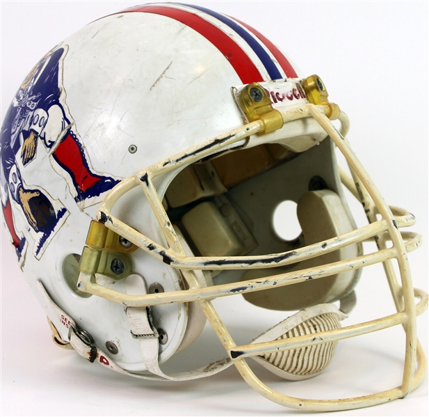 1980s New England Patriots Game Worn Football Helmet (MEARS LOA)