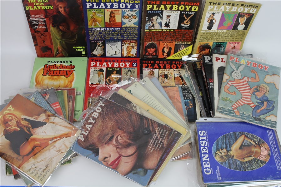 1950s-90s Playboy Magazine Collection - Lot of 36 Issues w/ Anniversary Issues, Best From Playboy, Genesis #1 & More