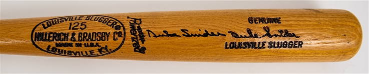 1973-75 Duke Snider Brooklyn Dodgers Signed H&B Louisville Slugger Professional Model Post Career Bat (MEARS LOA/JSA)