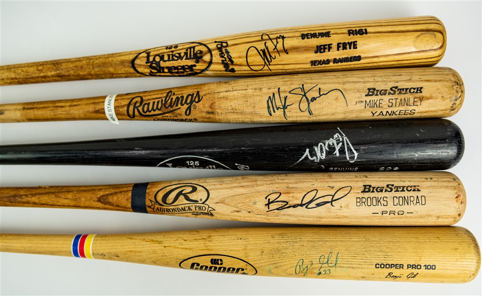 1991-2009 Signed Professional Model Game Bat Collection - Lot of 5 w/ Pete OBrien, Mike Stanley, Benji Gil & More (MEARS LOA/JSA)