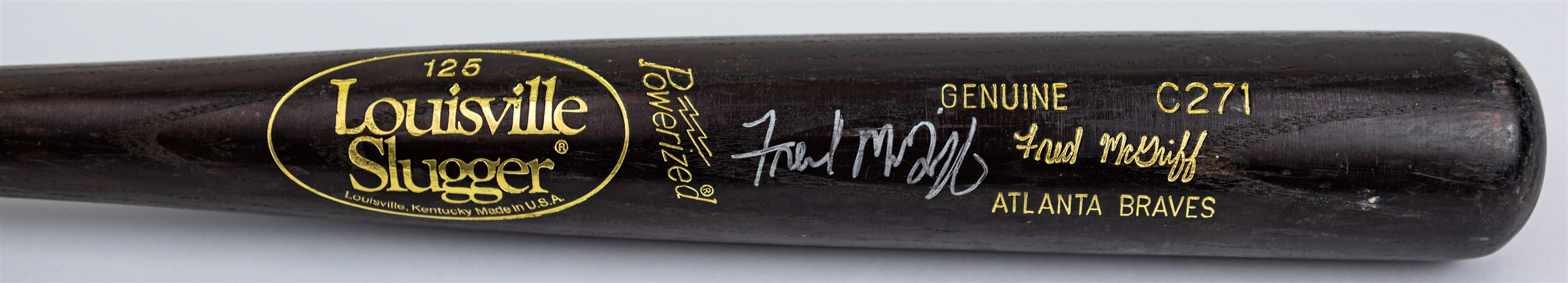 1993-97 Fred McGriff Atlanta Braves Signed Louisville Slugger Professional Model Game Used Bat (MEARS A8/JSA)