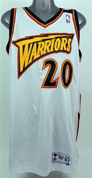 Lot Detail - 2000 Larry Hughes Golden State Warriors Home Jersey (MEARS LOA)