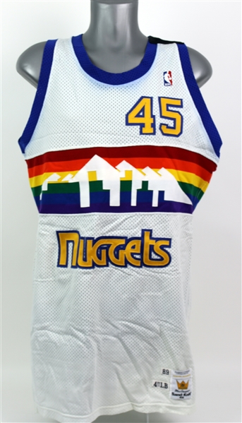 1989-90 Tim Kempton Denver Nuggets Game Worn Home Jersey (MEARS LOA) "Very Popular Style"