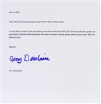 1955-57 Dick Deschaine Green Bay Packers Game Worn Jacket + Alumni 50 Year Guide (MEARS LOA/Family Letter)