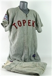 1959-60 Johnny Vander Meer Topeka Reds Game Worn Minor League Road Uniform w/ Pants (MEARS LOA)