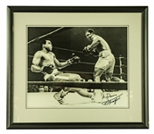 1970s Joe Frazier Jake LaMotta World Heavyweight Champions Signed Framed Displays - Lot of 2 (JSA)