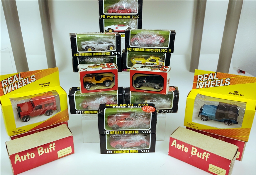 Real Wheels, Grip Zechin, & Autobuff Toy Cars (Lot of 18)