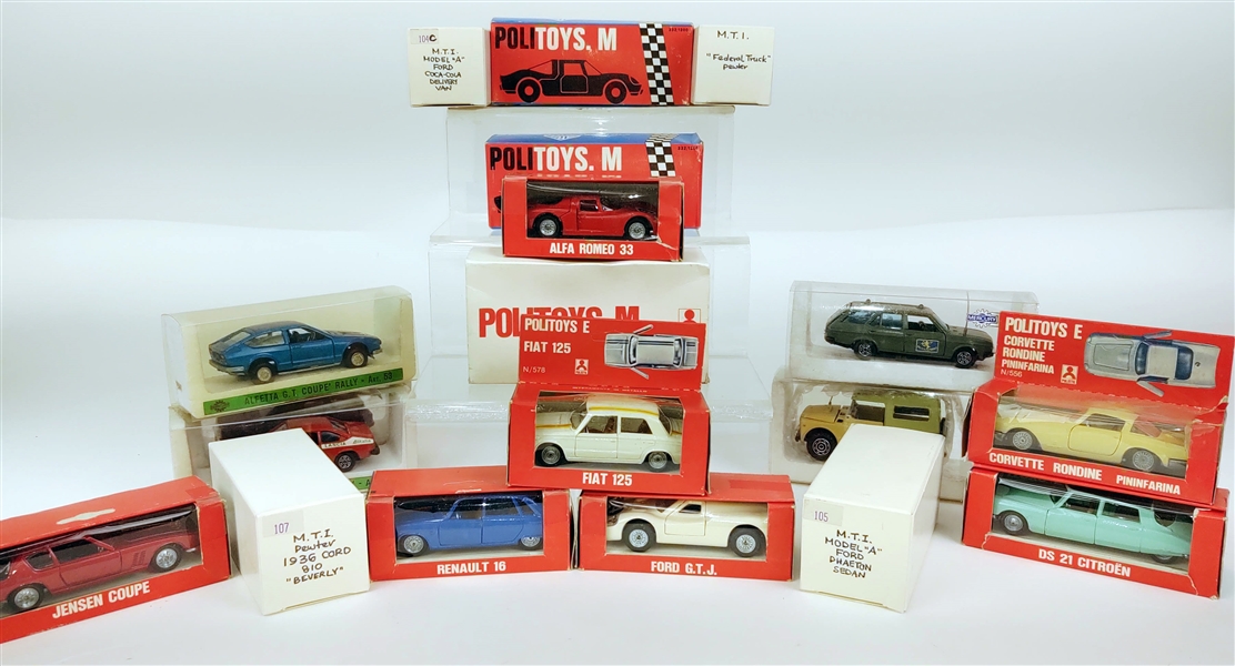Politoys, MTI, & Mercury Toy Cars (Lot of 18)