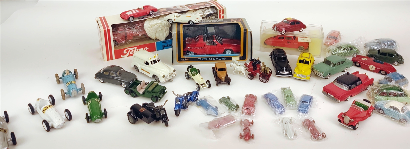 Tekno Toy Cars, Motorcycles, and more (Lot of 40)
