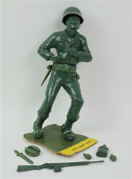 WWII 12" Plastic Soldier w/ Gun, Waist Belt, & Accoutrements
