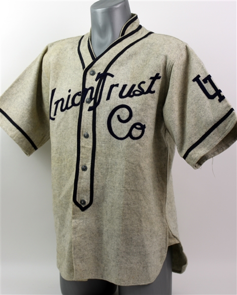 1930s Union Trust Co. Game Worn Flannel Baseball Jersey (MEARS LOA)