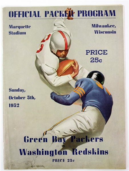 1952 Green Bay Packers vs Washington Redskins Official Program 