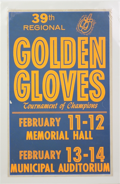 1950s 39th Regional Golden Gloves Tournament of Champions 14" x 22" Broadside