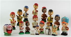 1950s-90s Baseball Vintage Nodder Coin Bank Collection - Lot of 16 w/ Bombers Home Run Bank, A No Hitter & More