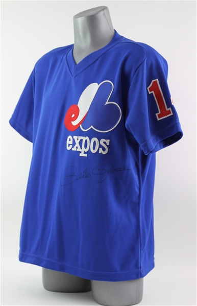 1984 Pete Rose Montreal Expos Signed Batting Practice Jersey (MEARS LOA/JSA)