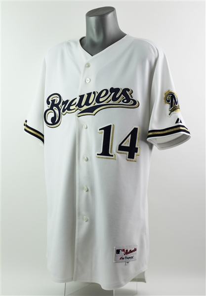 2009 Casey McGehee Milwaukee Brewers Signed Home Jersey (MEARS LOA/JSA)