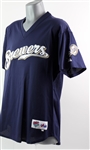 2002 Tyler Houston Milwaukee Brewers Batting Practice Jersey (MEARS LOA)