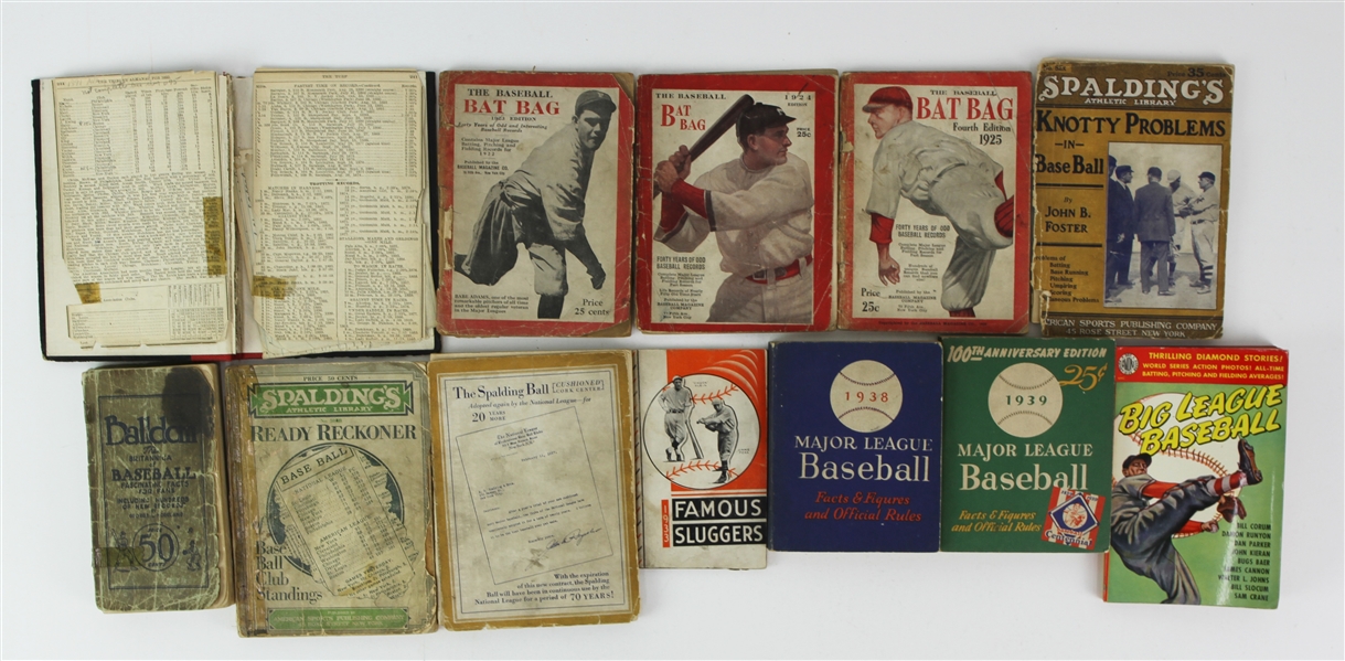 1891-1951 Baseball Guide Book - Lot of 11 w/ MLB Facts Figures Official Rules, Spalding Guides, Famous Sluggers & More