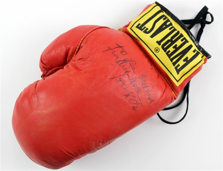 1990s Archie Moore World Light Heavyweight Champion Signed Everlast Boxing Glove (*JSA*)