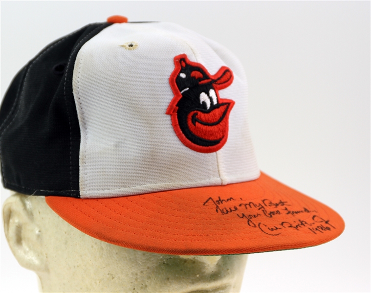 1986 Cal Ripken Jr. Baltimore Orioles Signed Game Worn Cap (MEARS LOA/JSA)