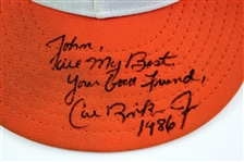 1986 Cal Ripken Jr. Baltimore Orioles Signed Game Worn Cap (MEARS LOA/JSA)
