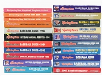 1969-2007 The Sporting News Official Baseball Publication Collection - Lot of 72 w/ Guides, Registers, Record Books & More