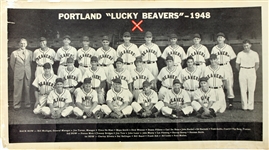 1948 Portland "Lucky" Beavers PCL 9.75" x 17.5" Team Photo