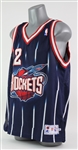 1997-98 Clyde Drexler Houston Rockers Game Worn Road Jersey (MEARS A10/Equipment Manager LOA)
