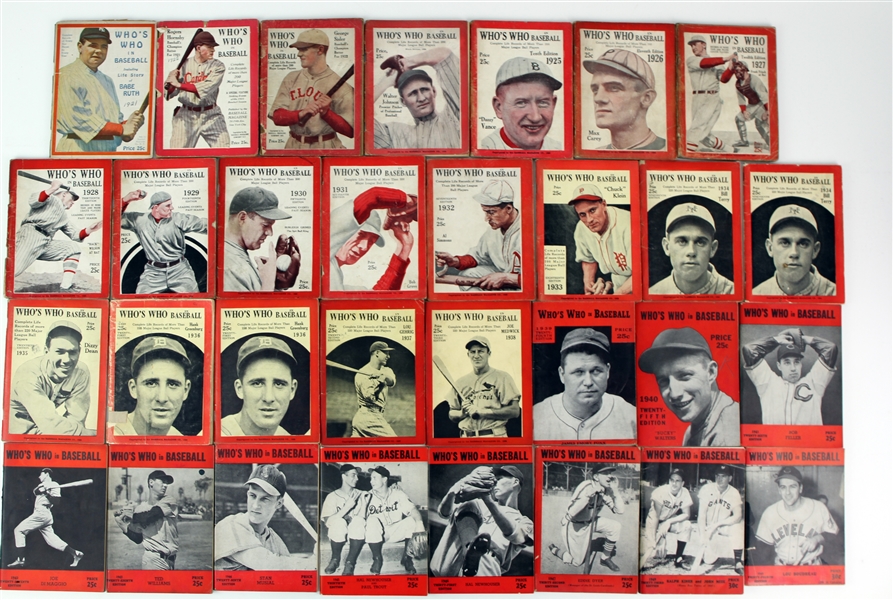 1921-2015 Whos Who in Baseball Guide Book Collection - Lot of 105