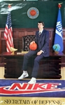 1980s Bobby Jones Philadelphia 76ers Secretary of Defense 22" x 35.5" Nike Poster