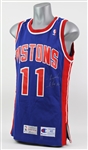 1992-93 Isaiah Thomas Detroit Pistons Signed Road Jersey (MEARS LOA) & PSA/DNA)