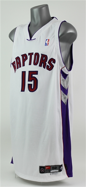 2000-01 Vince Carter Toronto Raptors Signed Game Worn Home Jersey (MEARS A10/JSA/Fleer LOA)