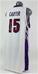 2000-01 Vince Carter Toronto Raptors Signed Game Worn Home Jersey (MEARS A10/JSA/Fleer LOA)