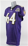 2005 Edwin Mulitalo Baltimore Ravens Game Worn Home Jersey (MEARS LOA)