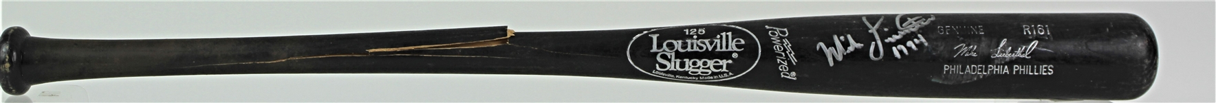 1994 Mike Lieberthal Philadelphia Phillies Signed Louisville Slugger Professional Model Game Used Bat (MEARS LOA/JSA)