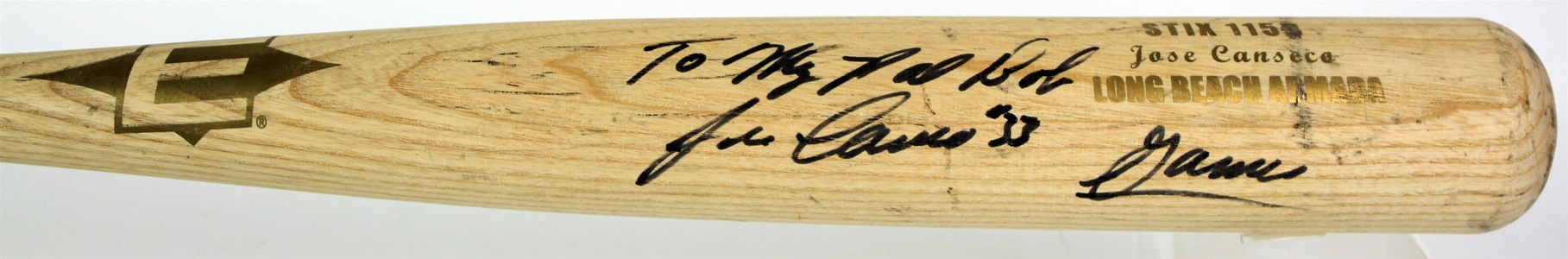 2006 Jose Canseco Long Beach Armada Signed Easton Professional Model Game Used Bat (MEARS LOA/JSA)