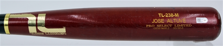 2014 (May 25) Jose Altuve Houston Astros Tucci Lumber Professional Model Game Used Bat (MEARS A9/MLB Hologram) Singled, AL Batting Crown Season