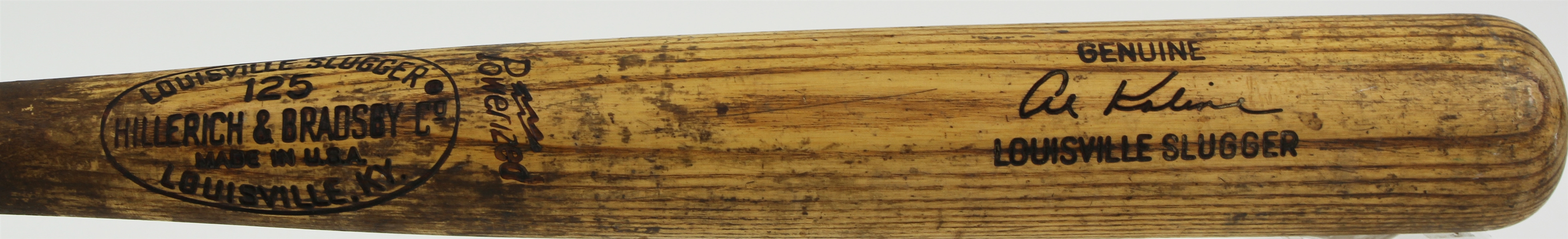 1974 Final Season Al Kaline Detroit Tigers H&B Louisville Slugger Professional Model Game Used Bat (MEARS A9) "Fresh to the Hobby Consigned by Tigers Batboy" Notarized LOA