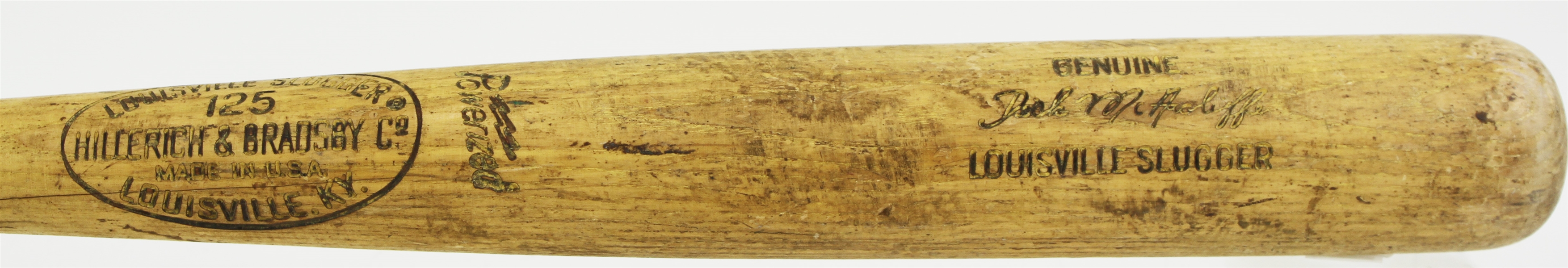 1969-72 Dick McAuliffe Detroit Tigers H&B Louisville Slugger Professional Model Game Used Bat (MEARS LOA)