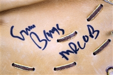 1977 Extremely High Grade Ernie Banks Chicago Cubs Signed Medalist Gladiator Signature Model First Baseman's Mitt (JSA)