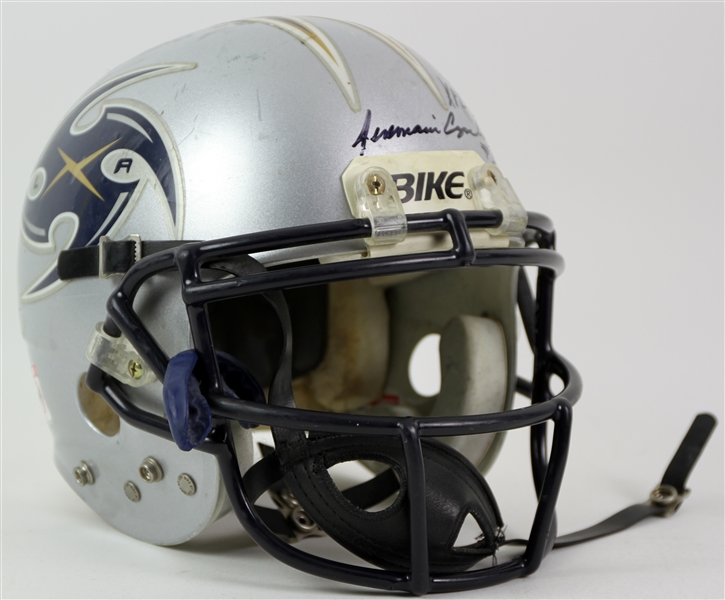2001 Jermaine Copleand Los Angeles X-Treme Signed Game Worn XFL Football Helmet (MEARS LOA/JSA)